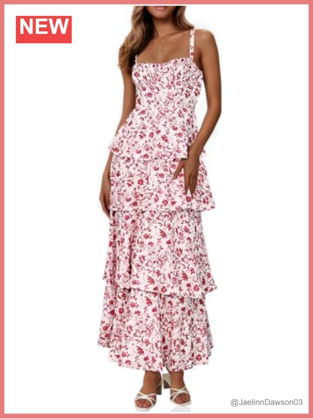 Womens Floral Sleeveless Tiered Ruffle Maxi Dress Square Neck Tie Back
